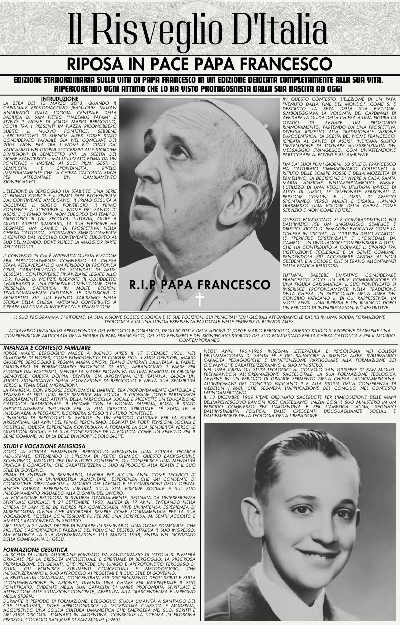 Copertina Speciale Papa Francesco
